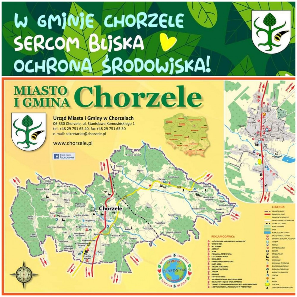 Grafika przedstawiająca mapę Chorzel.