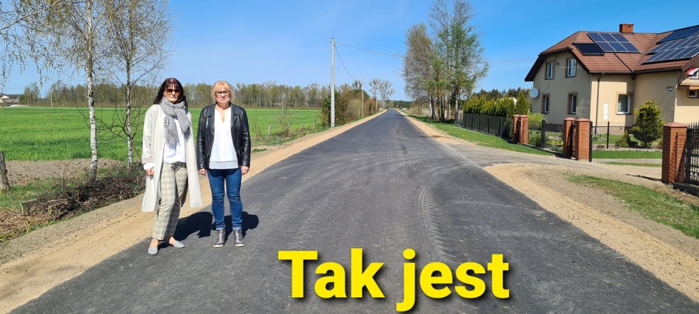 Zdjęcie wyremontowanej drogi Raszujka - Olszewka. 